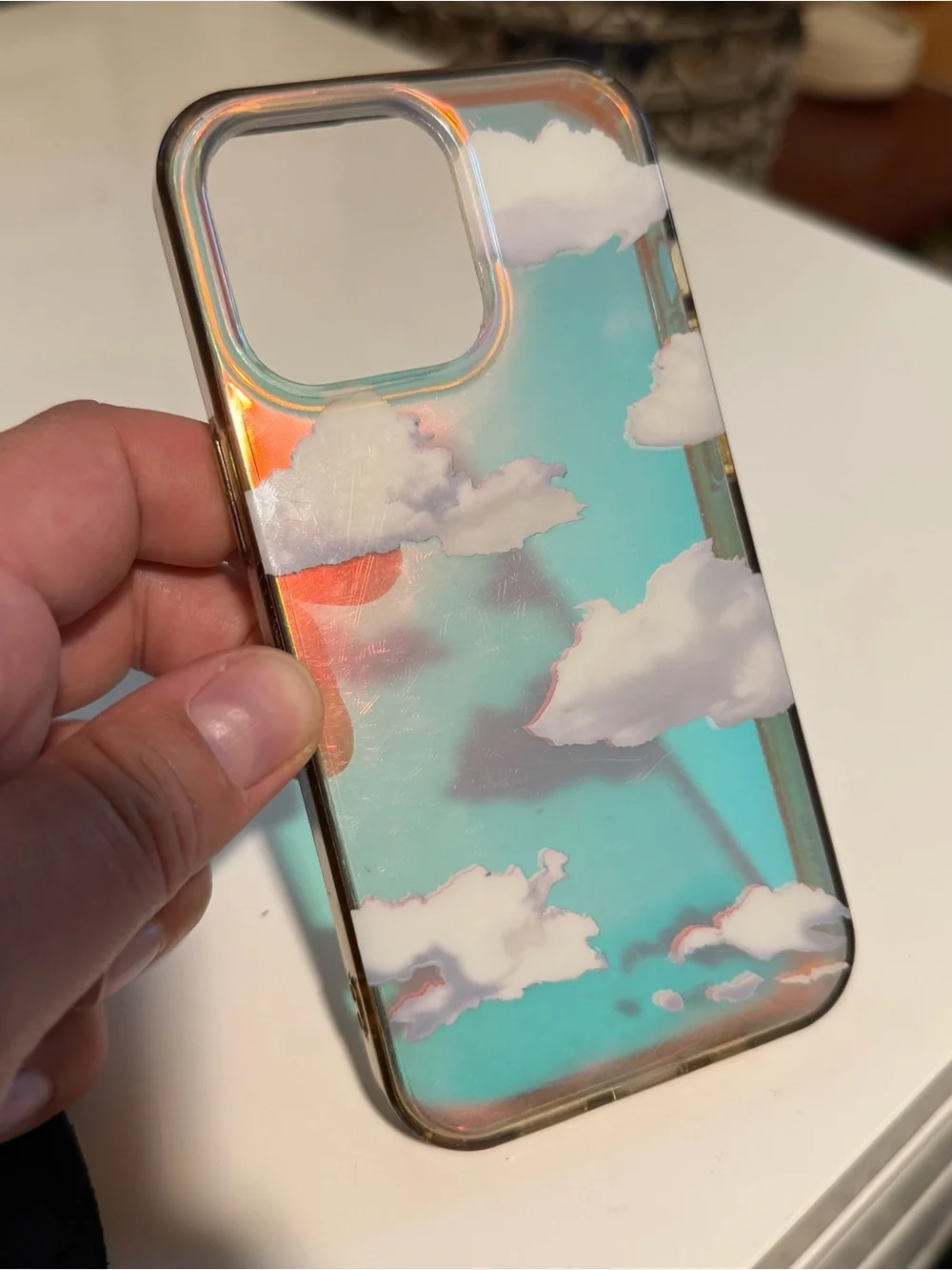 iPhone 13 Pro phone case - clear cloud design
